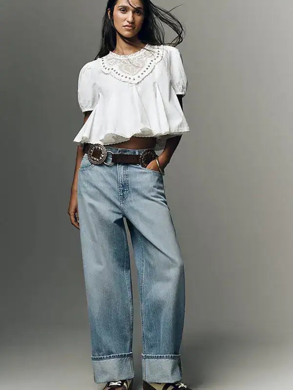 NWT Good American Good Standard Baggy
Cuffed Jeans